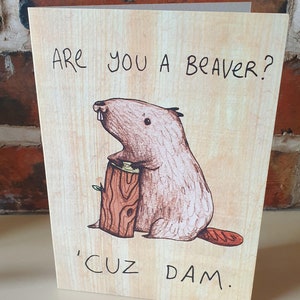 "Are You A Beaver? Cuz Dam" Funny License Plate Frame – Novelty Car Tag Holder
