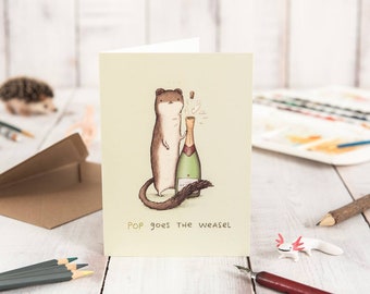 Pop Goes the Weasel Congratulations Card