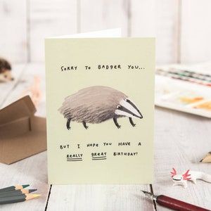 Badger Birthday Card