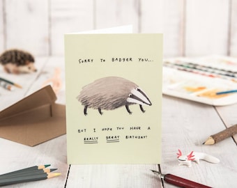 Badger Birthday Card