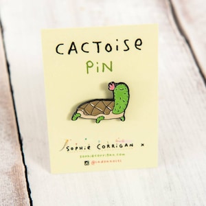 Cactoise Cactus Tortoise Pin Badge