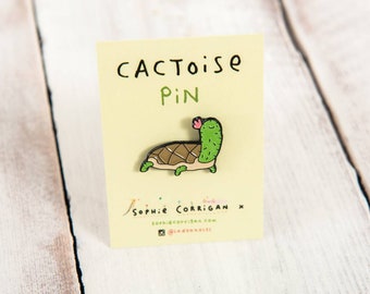 Cactoise Cactus Tortoise Pin Badge