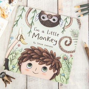 Livre d'images pour enfants signé Je suis un petit singe
