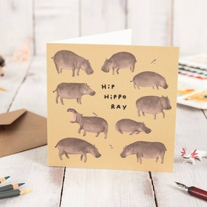 Hip Hippo Ray Biglietto di celebrazione del compleanno