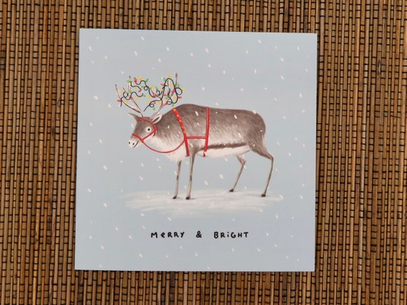 Merry & Bright Reindeer Christmas Card