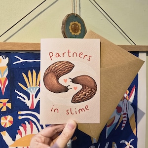 Partners in Slime - Cute Slugs Snails Gardening Mollusc Valentines Card