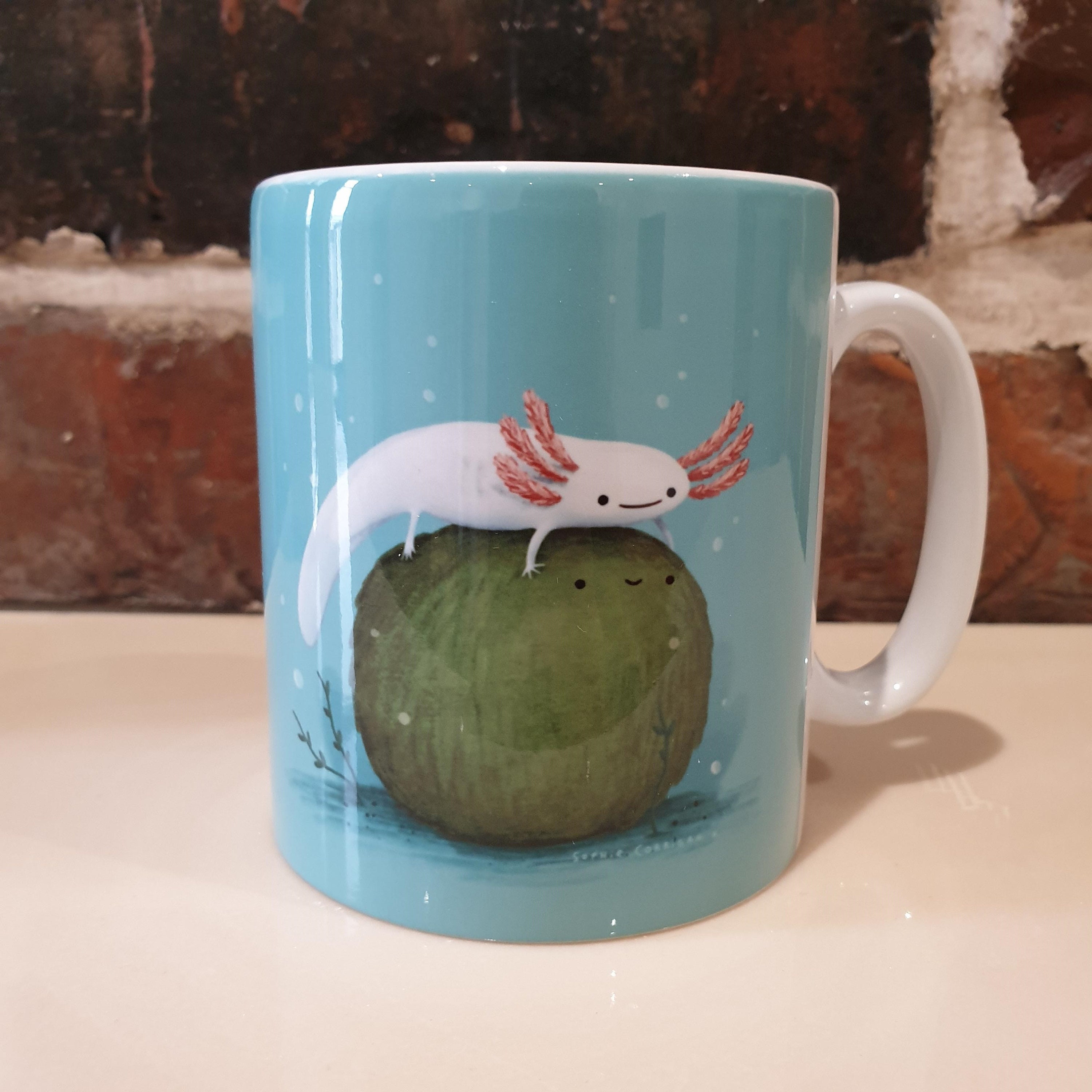 Axolotl on a Mossball Mug