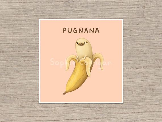 Pugnana T-Shirt, Cute Funny Pug Banana Pugnana T-Shirt, Cute Funny Pug Banana