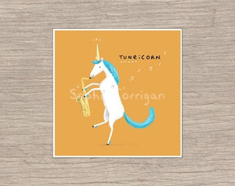 Tuneicorn Saxophone Musician Unicorn Signed Fine Art Print - Etsy