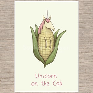 Unicorn on the Cob Signed Art Print