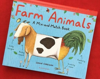 Farm Animals: A Mix-and-Match Book Signed Children's Board Book