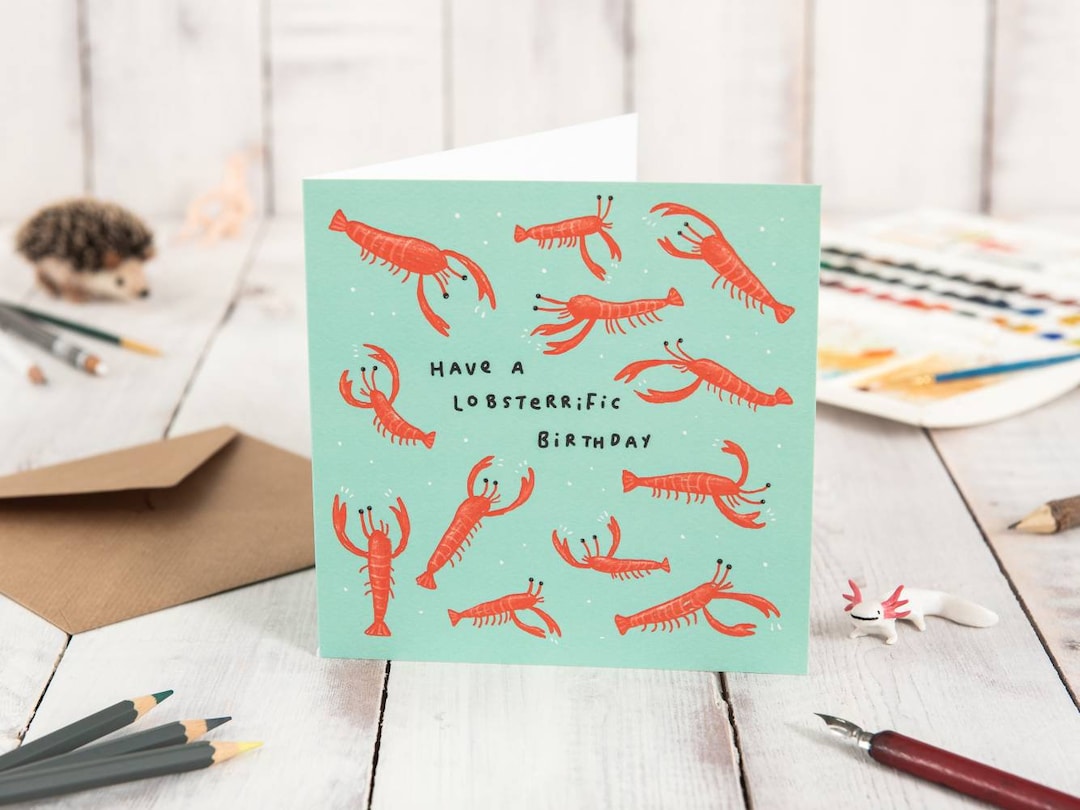 Lobsterrific Lobster Birthday Card - Etsy