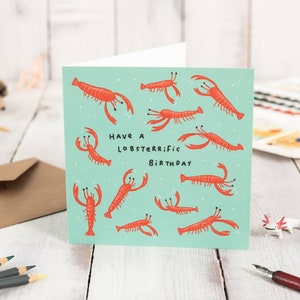Cartão de aniversário de lagosta Lobsterrific