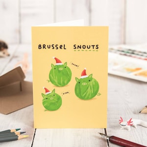 Biglietto di Natale con musi di Bruxelles