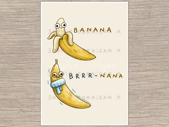Banane Brrr-nana Signierter Kunstdruck - Etsy Schweiz