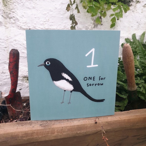 One For Sorrow - Magpie Nursery Rhyme Superstition Mini Counting Art Zine / Children's Picture Book - Hand Signed