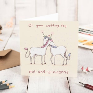 Biglietto di nozze Me-and-you-nicorns - Saluto di matrimonio unicorno carino