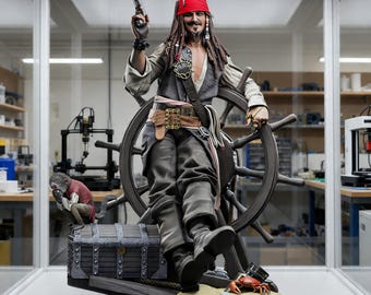 Jack Sparrow Fanart Statue Diorama STL Digital Download