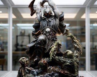 Dark Warlord Axe Warrior Statue | 1/6 Scale Diorama STL