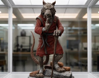 Legendary Sensei Statue STL Elder Mentor Robe Cane