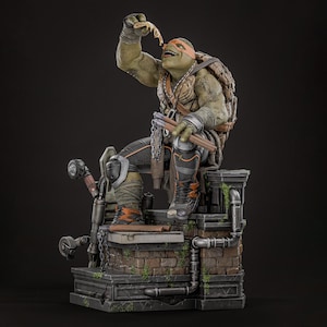 Michelangelo TMNT Ninja Turtles | Pizza Lover Turtle STL Statue & Bust | 3D Print Model | Digital STL File