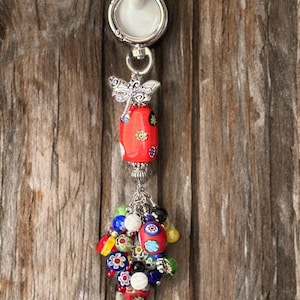 Dragonfly Purse Charm: Colorful Bag Dangle Keychain Clip