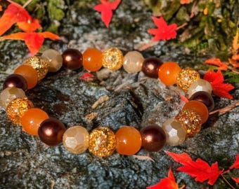 Fall Bead Stretch Bracelets: 3 Styles with Copper Bronze Czech Beads