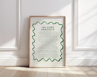 Virgo Manifesto Wall Art | Virgo Zodiac Gift | Astrology Print | Star Sign Decor | Horoscope Poster