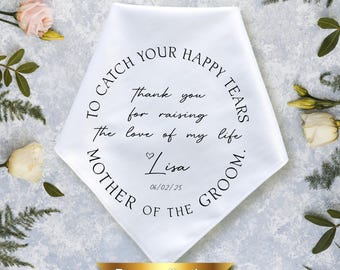 Personalized Wedding Handkerchief Gift: Mother In Law, Silk Hankie Keepsake