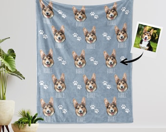 Custom Pet Photo Blanket: Personalized Dog or Cat Fleece Blanket
