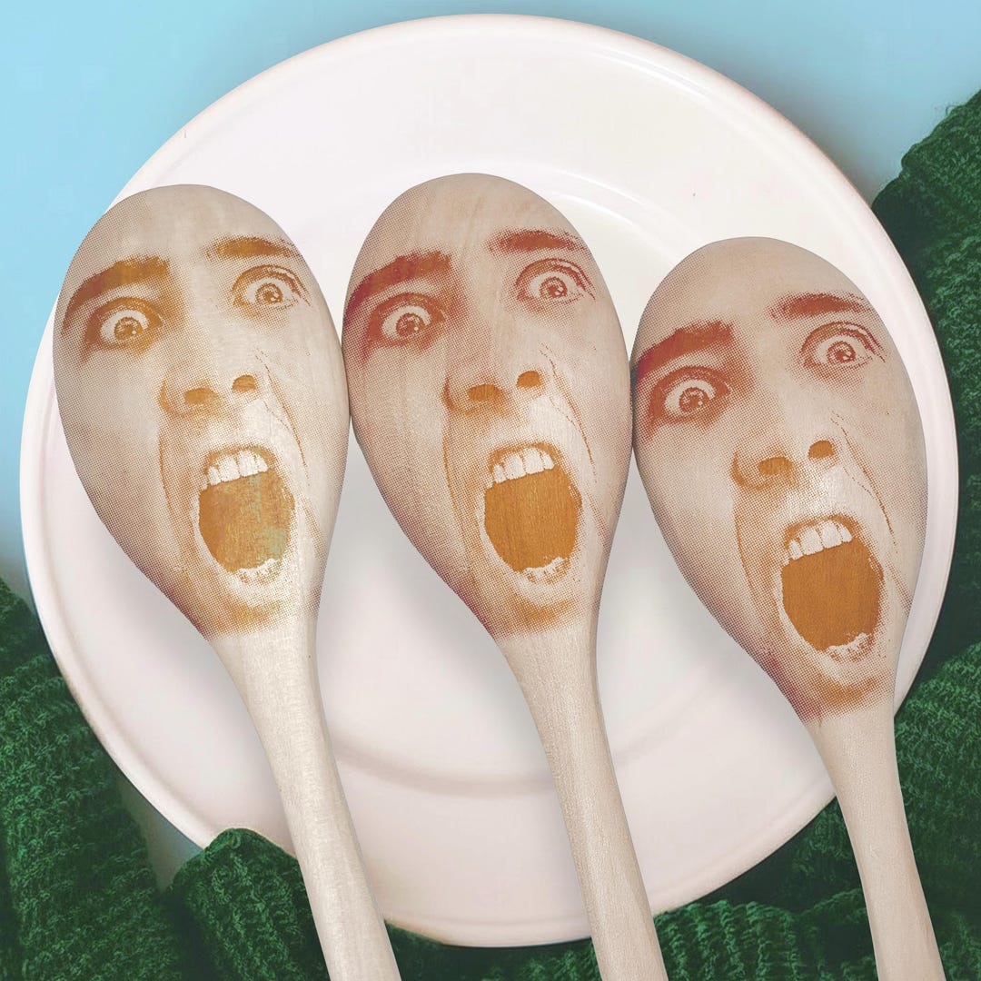 Funny Engraved Wooden Spoon – Custom Portrait Kitchen Utensil – Natural ...