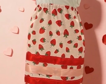Kids Ribbon Skirt Strrawberry