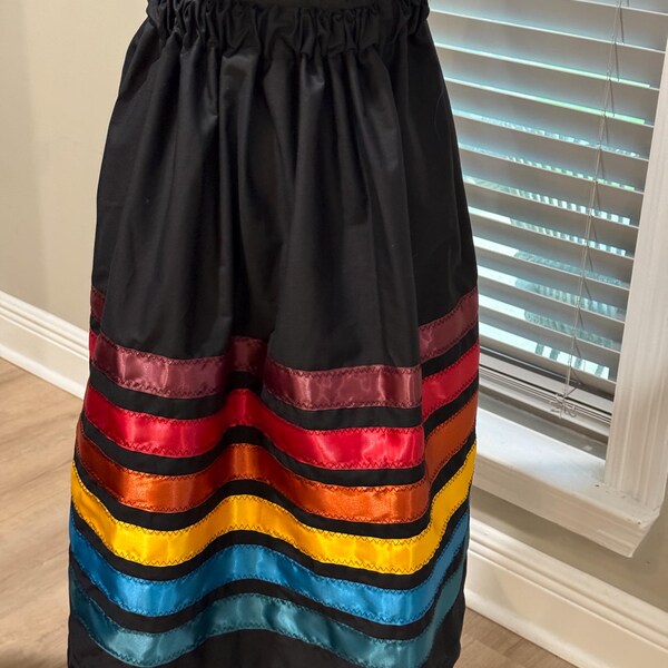 Handmade Riders Navy w/Brown Top Ribbon Skirt main image 0