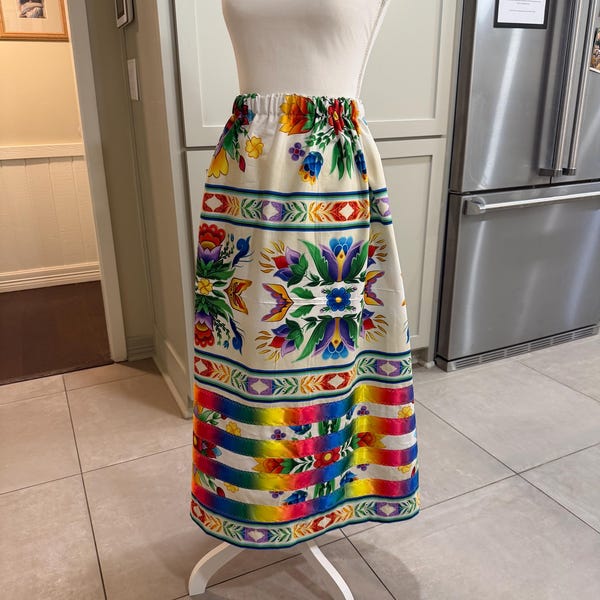 Multi Color Ribbon Skirt White