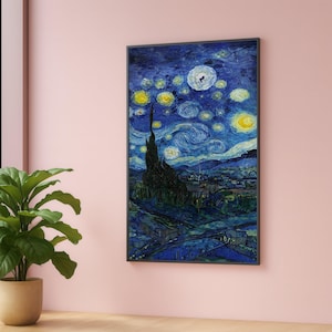 Starry Night Canvas Art Print: Van Gogh Inspired Home Decor