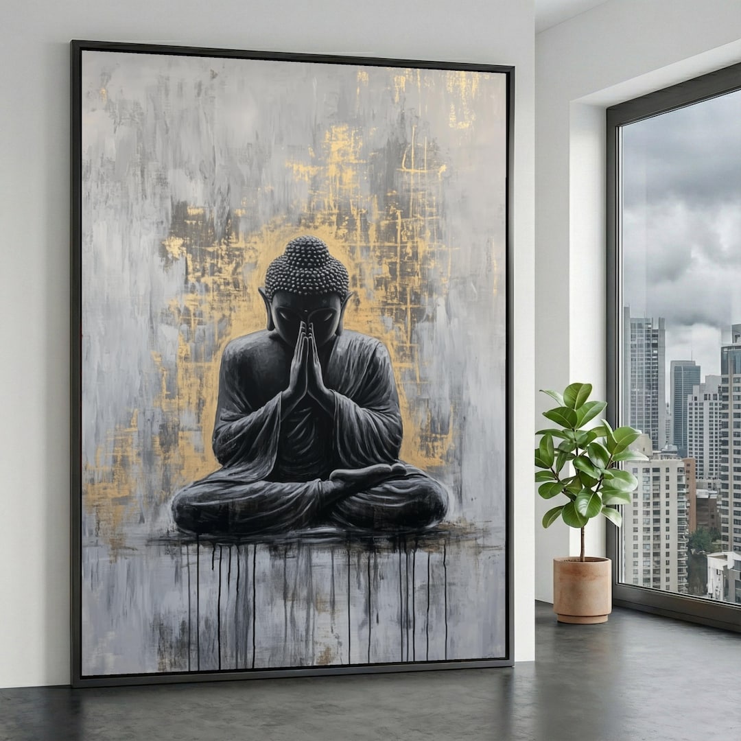 Meditative Buddha Canvas Wall Art, Spiritual Home Decor, Zen Meditation ...