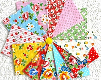 FLOWER MARKET ~ 12 Quilt Fabric Fat Quarters ~ by Elea Lutz  for Poppie Cotton -