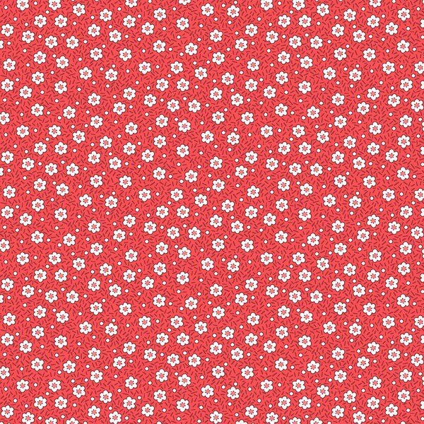 1930's Reproduction Quilt Fabric - EVERYTHING But The KITCHEN SINK  - Daisys - Scarlet Fabric RjR Fabrics RJ2504-SC3