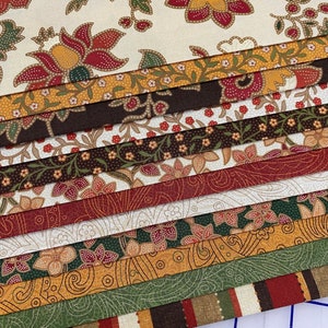 12 Civil War Reproduction Quilt Fabric Fat Quarters ~ SPICE BAZAAR ~ by Laura Berringer for Marcus Brothers ~ Autumn, Fall, Spice,