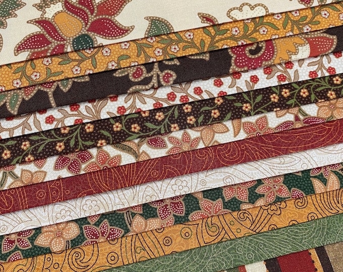 9 Civil War Reproduction Quilt Fabric Fat Quarters REMINISCENCE by Andover PURPLES Cotton