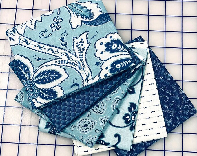 6 French Country Quilt Fabric Fat Quarters ANNABELLA by Renee Nanneman