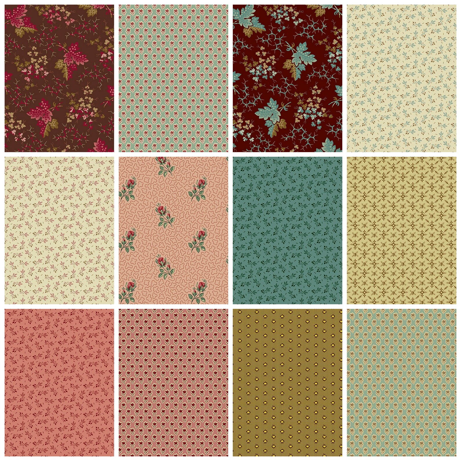 12 Civil War Reproduction Quilt Fabric Fat Quarters Etsy