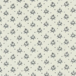 MON CHERI  - Shabby & Chic French Country Quilt Fabric - Robyn Randolph for RjR - 2941 - Tiny wreath w bird - Charcoal - Gray-Blue - BTHY