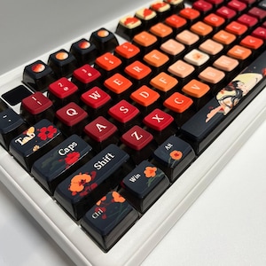 Two‑Tone Pudding Keycap Set – Full PBT Sublimation Ball‑Top Keycaps | Four‑Sided Light‑Transmission for Mechanical Keyboard