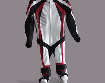 Custom Motorbike Racing Leather Suit : Cowhide Motorcycle Riding suit with CE Armour