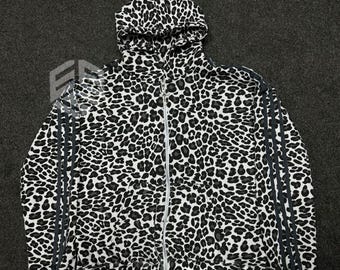 Handgemaakte hoodie met tijgerprint: Y2K-katoenmix Galaxy hoodie met rits