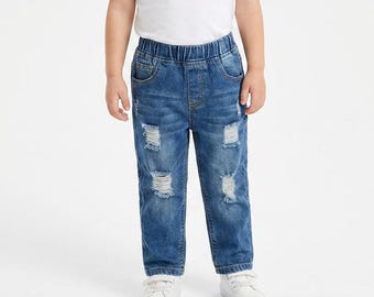 Baby Boy girl Distressed Jeans | Toddler Ripped Denim Jeans | Unisex Kids Denim Pants | Trendy Baby Jeans | Newborn to 5 years