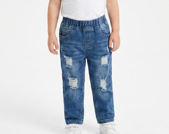 Baby Boy girl Distressed Jeans | Toddler Ripped Denim Jeans | Unisex Kids Denim Pants | Trendy Baby Jeans | Newborn to 5 years