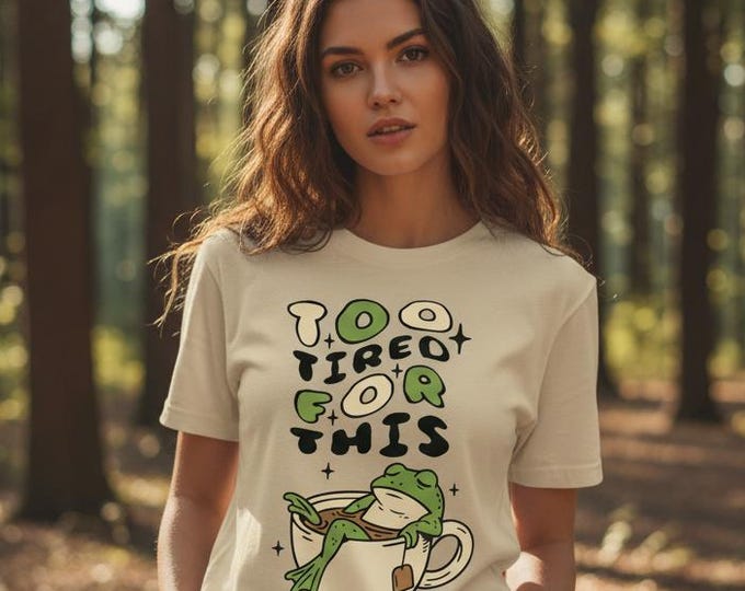 Frog in Mug T-Shirt | Funny Organic Cotton Unisex Tee