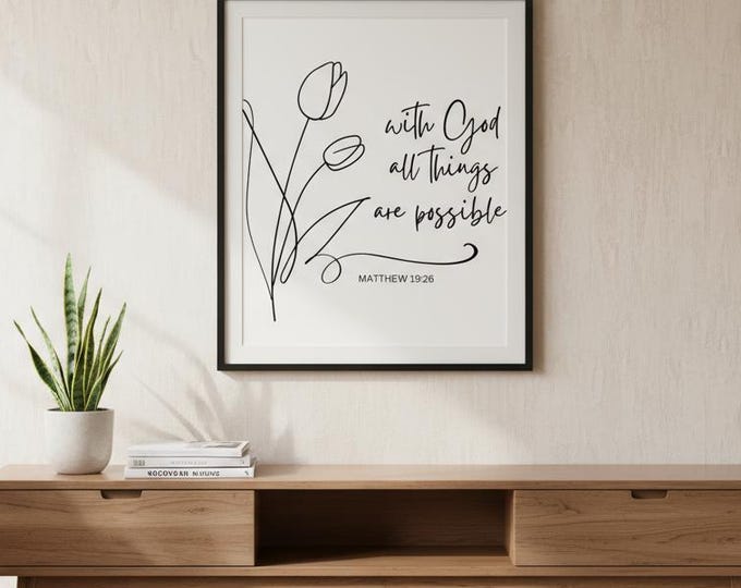 Inspirational Christian Quote Art Print – Elegant Typography